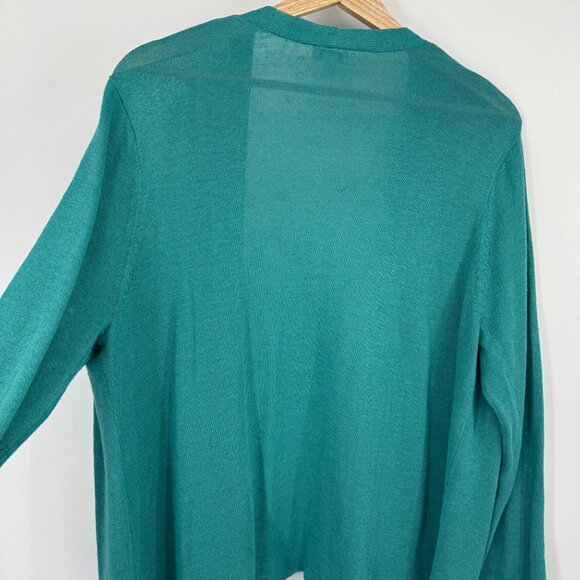 J. Jill Womens Teal Open Front Cardigan sweater size XL linen blend - Picture 13 of 14